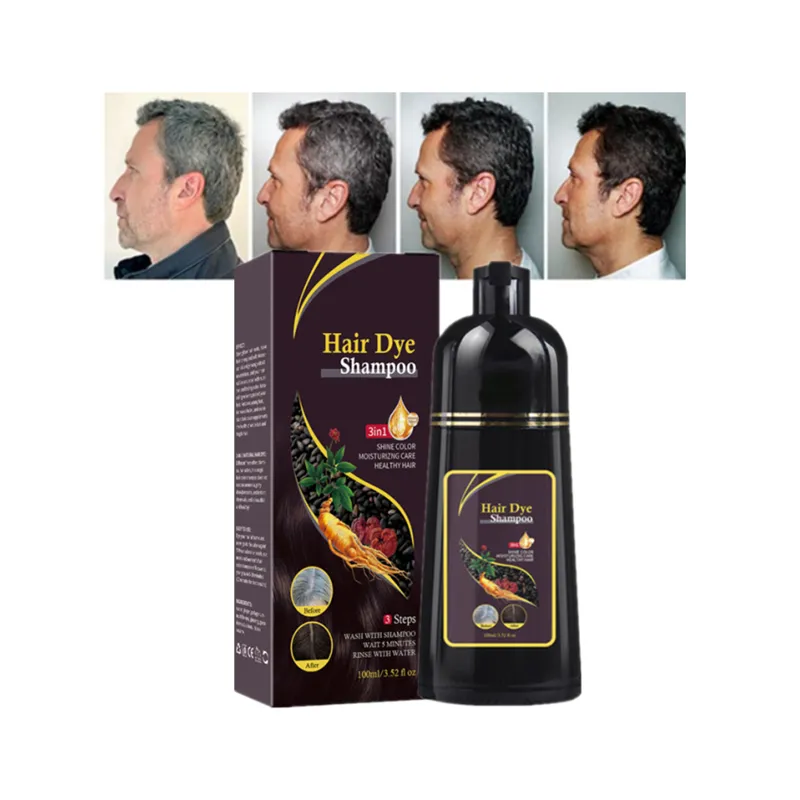 wholesale hair care Factory Price Manufacturer best organic Magic Herbal Fast cover gray white hair Black Hair dye Shampoo