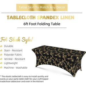 Nappe de table rectangulaire tissée avec des abeilles dorées personnalisées, nappe extensible lavable pour les mariages, les fêtes et les événements, stock prêt pour les hôtels - Product Image 5