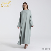 Ensemble Abaya Ouverte 2 Pièces Style Dubaï 2026 Couleur Unie avec Robe Intérieure Sans Manches – Fabrication Guangzhou