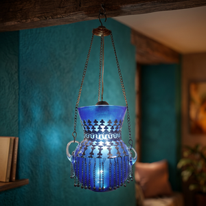 Zahereen BR184 Egyptian Contemporary Electric Hanging Lamp Red Glass Pot Energy Saving <b>LED</b> <b>Lighting</b> Pendant Chandelier - Product Image 2
