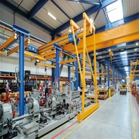 Système de rail de poste de travail monorail SEVENCRANE 0,5t 500kg avec palan électrique léger et moteur pour ligne d'assemblage en usine, utilisation en intérieur
