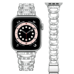 สายนาฬิกาประดับเพชรแวววาวสำหรับผู้หญิงสายนาฬิกาแอปเปิ้ลสำหรับ iWatch นาฬิกาข้อมืออัจฉริยะ<span class=keywords><strong>38</strong></span> 40 41 42 44 45 49มม. - Product Image 6