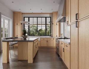 Ensemble complet de cuisine moderne de luxe, style shaker fin, en chêne blanc, prêt à assembler, crédence blanche en acrylique, contreplaqué - Product Image 2