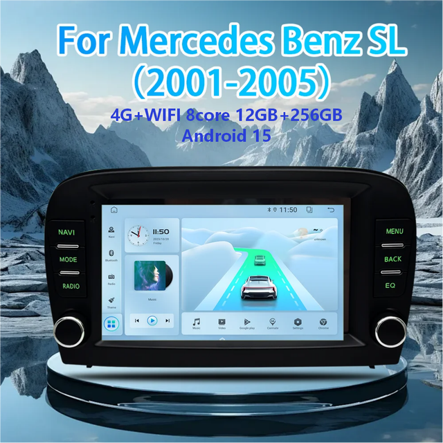 Carplay Video Player Autoradio 15 Car Radio Auto Audio DSP WIFI for Mercedes Benz SL R230 SL350 SL500 SL55 SL600 SL65 Play 2Din