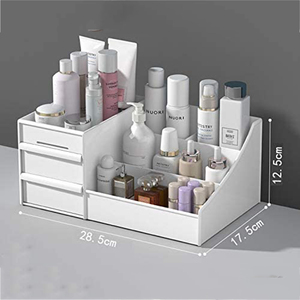 Hot Selling Women's Rectangle Eco-Friendly Modern <b>Makeup</b> Organizer Beauty Cosmetic Storage Box Flexible <b>Vanity</b> Holder Case 3-6L - Product Image 2