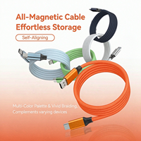 Câble magnétique multi-couleurs à charge rapide 100W, Type C vers C, tressé anti-emmêlement, auto-enroulant pour ordinateur portable et téléphone