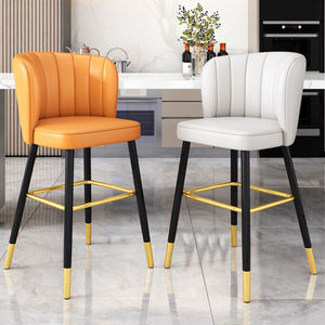 Silla de Bar <span class=keywords><strong>Alta</strong></span> para el Hogar, Estilo Nórdico, Metal, Lujo, Terciopelo Dorado, Cuero, Taburetes Modernos <span class=keywords><strong>y</strong></span> Económicos para Barra de Cocina, Muebles para <span class=keywords><strong>Mesa</strong></span> de Bar - Product Image 3