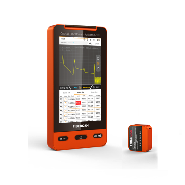 FIBERCAN Portable OTDR 1310/1550nm 32/30dB Optical Time-domain Reflectometer with 10mw VFL