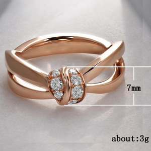 Anello semplice con micro pietre intarsiate, delicato ornamento creativo per le dita da donna - Product Image 5