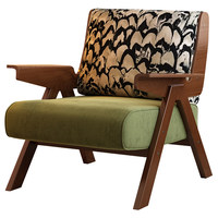 Fauteuil simple en bois massif, style français antique, design mi-siècle, confortable, pour salon, balcon, idéal pour cafés et maison