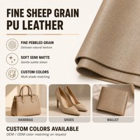 Cuero Sintético PU de Grano Nappa de Oveja Premium, 1 mm de Grosor, 52 Pulgadas de Ancho, Colores Personalizados para Bolsos, Zapatos y Carteras, Venta al Por Mayor