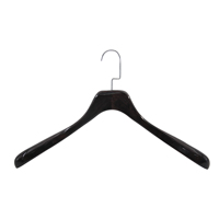 Cintres en bois massif noir brillant avec logo personnalisé pour vêtements homme et femme, cintres en bois assortis pour pantalons