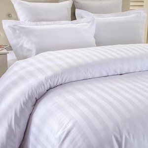 100% cotton satin sọc mặt bích gối khách sạn lớp chống nhăn dễ dàng chăm sóc bộ đồ giường khách sạn sang trọng - Product Image 1