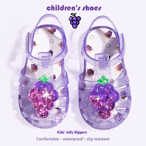 <b>Summer</b> New Children's Princess Mermaid Crystal Fruit Soft Sole Closure Roman <b>Sandals</b> 3-8 Year Olds Wholesale Shoes - Product Image 5