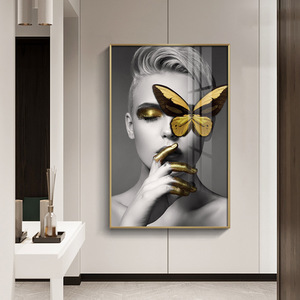Stile nordico moderno di alta qualità di cristallo porcellana pittura cornice elegante da parete <span class=keywords><strong>arte</strong></span> per soggiorno decorazioni per la casa - Product Image 2