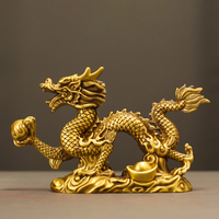 Sculpture en laiton Dragon doré Fengshui Statue en bronze de taille différente modèle en métal peint avec impression numérique