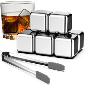 Pierres à whisky réutilisables en acier inoxydable pour refroidir les glaçons, refroidisseur de vin, particules métalliques de qualité alimentaire, refroidisseur de bière, accessoires de bar - Product Image 2
