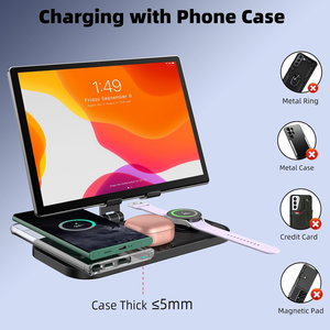 4 1 sạc không dây đứng dock iPhone 16 Pro Max iWatch iPad 5W Đầu ra điện DC kết nối OVP/OTP bảo vệ 5V/1A - Product Image 3