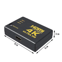 Commutateur HDMI 3 ports 4Kx2K, boîtier de commutation HDMI 3x1, 4K 60Hz, 3 entrées 1 sortie, 3 vers 1, 4K X 2K Ultra HD 3D 1080P