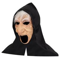 Masque d'Halloween en plastique, couvre-chef effrayant de sorcière, capuche, thème fantastique et science-fiction, accessoire de film et de télévision, réaliste, pour performance de vendeur de rue