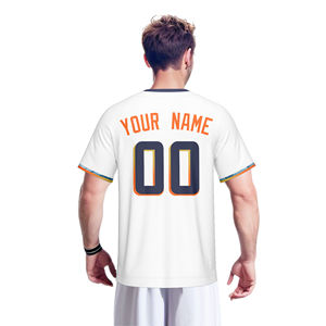 Camisetas de Béisbol Blancas Personalizadas con Nombre y Número, Diseño Personalizado, 100% Poliéster, Transpirables, de Secado Rápido, Cuello en V - Product Image 4