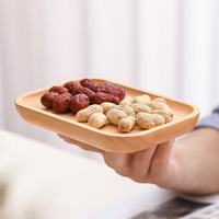 Plateau de service rectangulaire en bois de caoutchouc naturel de qualité supérieure, taille personnalisée, pour hôtels et restaurants, en stock