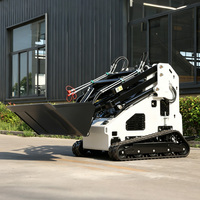 Pengiriman Gratis Powston Mini Skid Steer Loader dengan Track dan Bucket Compact Utility Loader Disetujui EPA