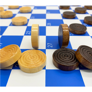 Wooden Chess Pieces PVC Plastic Folding Board Checkers Type <strong>Draughts</strong> Game <strong>Set</strong> - Product Image 6
