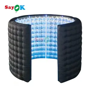 Sayok 360 Inflatable dẫn ảnh gian hàng Vòng Backdrop Inflatable đèn bên Dome Lều ảnh gian hàng nền LED Tường