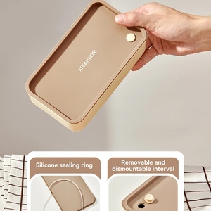 Boîte à bento micro-ondable Topwin, à un étage, en acier inoxydable, étanche, compartimentée, chauffable, boîte à lunch portable pour étudiants et enfants - Product Image 5