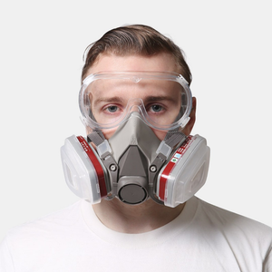 Masker Gas Respirator Setengah Wajah Karet yang Dapat Digunakan Kembali dengan Dua Filter untuk Perlindungan Kimia Formaldehida/Pestisida yang Sedang Laris Terjual - Product Image 5