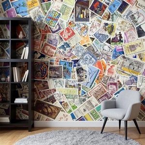 Auto-adhésif Classique Monde Timbre Collage <span class=keywords><strong>Mural</strong></span> Décoration de La Maison Papier Peint - Product Image 1