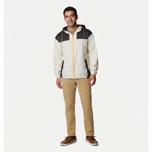 Finer Threads Custom Men's Autumn Windproof Hooded Windbreaker Jacket Zipper Closure <b>Canvas</b> Washed Technique Vintage Style 100% - Product Image 1