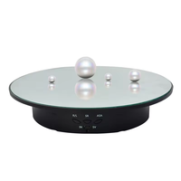 Présentoir rotatif en verre avec miroir de 20cm pour montre en cristal, bijoux, caméra
