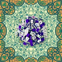 1-3_16_ 30mm Jeu de Mahjong américain gravé à 4 couches, 160 tuiles, en acrylique lourd violet et vert sarcelle marocain