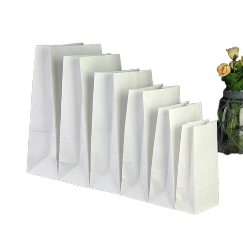 Bolsas de comida para llevar respetuosas con el medio ambiente bolsas de papel de alimentos a prueba de grasa bolsas de papel Kraft personalizadas