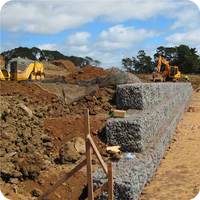 Paniers en treillis gabion robustes avec fil de laiton, tissage uni, taille personnalisée, en treillis d'acier galvanisé pour la protection des berges fluviales, soudés
