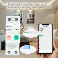 Disjoncteur intelligent WiFi Tuya Open Electric RTS 1P+N 2P avec compteur d'énergie kWh, minuterie, relais, protection contre les fuites 90-250V 63A