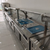 Chauffe-plats commercial autonome avec table chauffante isolée et couvercle en verre pour la rétention de la chaleur en cantine