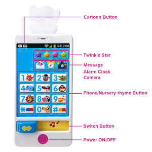 Juguete Educativo para Niños, Teléfono <span class=keywords><strong>de</strong></span> Simulación, Mini Teléfono Inteligente con Botones para Bebés, con Efectos <span class=keywords><strong>de</strong></span> Luz y Sonido, Logotipo Personalizado, Música - Product Image 4