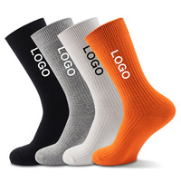 Chaussettes de sport personnalisées pour l'entraînement, avec logo, épaisses, absorbant les chocs, antidérapantes, mi-cuisses, unisexes