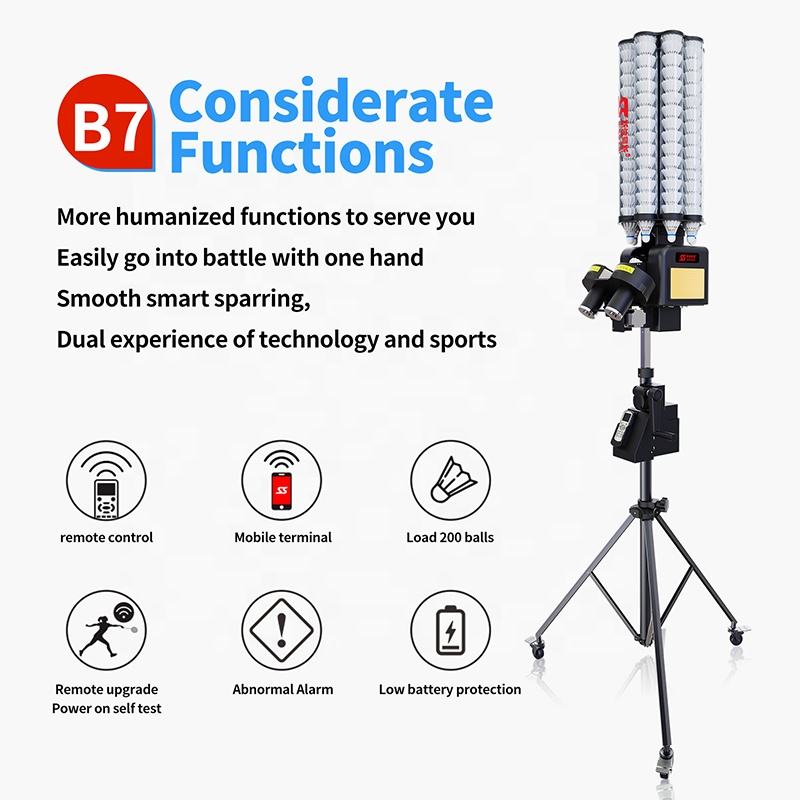 Siboasi SS-B7-Pro KI-Sprachgesteuerte Faltbare Tragbare Badminton-Ballwurfmaschine mit Fernbedienung & APP Guangdong Schule****^^^^ https://www.siboasi.com