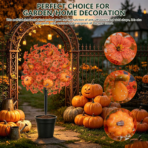 Mayorista: Arbusto artificial de simulación de tacto real, bola de flores naranja de otoño, <span class=keywords><strong>para</strong></span> exterior, balcón, jardinera, patio y paisajismo - Product Image 2