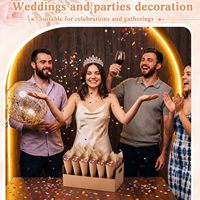 30 Pièces Présentoirs à Cônes de Confettis Marron pour Mariage, avec Cônes en Papier Kraft et Poignée Portable, pour Décoration