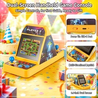 Console de jeu portable à double écran, écran LCD couleur de 2,8 pouces, jeux d'arcade rétro, lecteur de jeux vidéo portable classique pour enfants