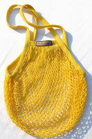 Sac en filet de coton fait main écologique Yifan avec longue poignée, pliable, portable, pour le marché, le supermarché, les fruits et les légumes