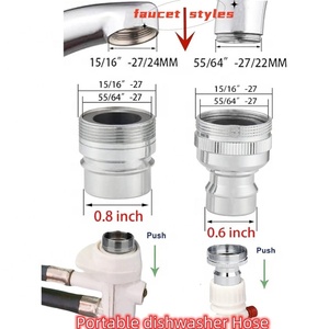 Adaptateur de robinet NZMAN WD01X1447 compatible avec les <span class=keywords><strong>lave</strong></span>-<span class=keywords><strong>vaisselle</strong></span> portables GE et Whirlpool, remplacement F55/64"-27 M15/16"-27 - Product Image 3