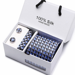 Luxe Hommes Gris <span class=keywords><strong>Rose</strong></span> Floral <span class=keywords><strong>Cravate</strong></span> Hanky Boutons De Manchette Ensembles Hommes <span class=keywords><strong>Soie</strong></span> 8cm Largeur Cravates Pour Hommes - Product Image 5
