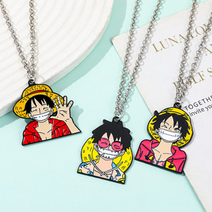 Nuova Collezione: 7 Stili di <span class=keywords><strong>Collane</strong></span> con Ciondolo in Metallo Anime, Catena Placcata con Personaggi Cartoon Luffy, Nika, Ace, Cappello di Paglia <span class=keywords><strong>per</strong></span> Donne - Product Image 6