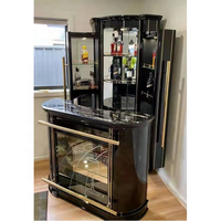 Vitrine Moderne en Acier Inoxydable, Bois et Verre Extensible Classique, Ensemble de 1 pour Meubles de Salon et Salle à Manger – Vente